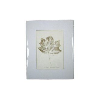 Print Leaf Decor Monoprint Botanical 8 x 10 In Brown Leaves Mat Matted